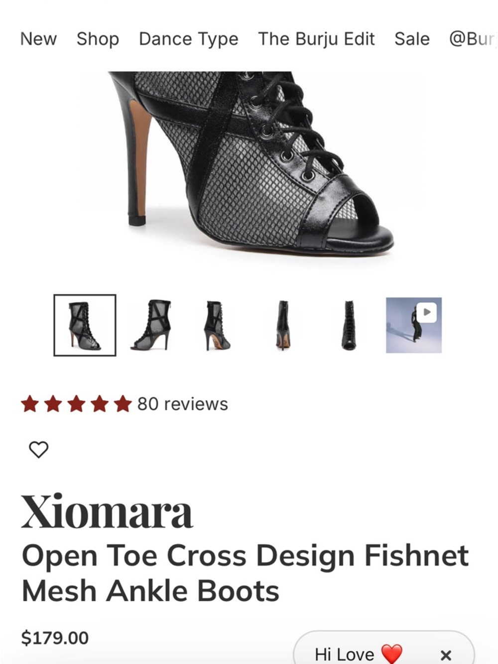 Burju Dance- Xiomara Open Toe Cross Design Fishnet Mesh Ankle Boots - Picture 4 of 11